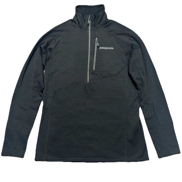 Patagonia Tops - Patagonia Women’s R1 Pullover Fleece Lined S Black 1/2 Zip Slim Pocket Hiking